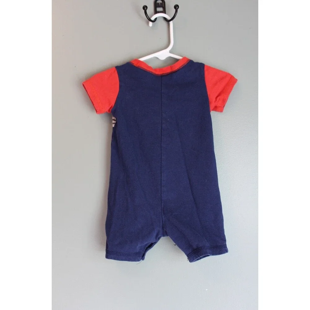 First Impressions Baby Boys' Nautical Anchor Romper Size 3-6M Red White Blue